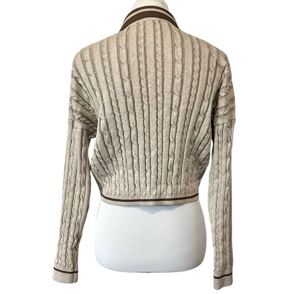 Gymshark Rest Day Cable Knit Pullover Sweater 1/4 Zip Beige Tan Womens Sz Small - Picture 9 of 13